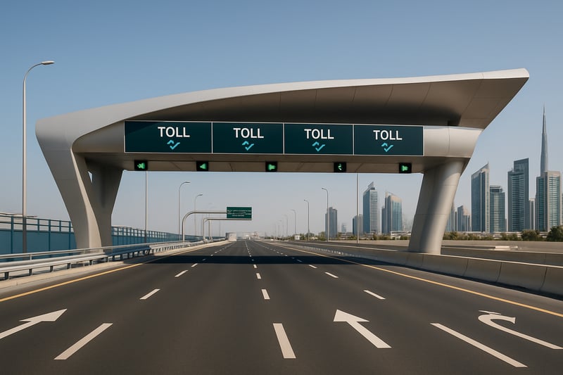 Modern toll road infrastructure in the UAE